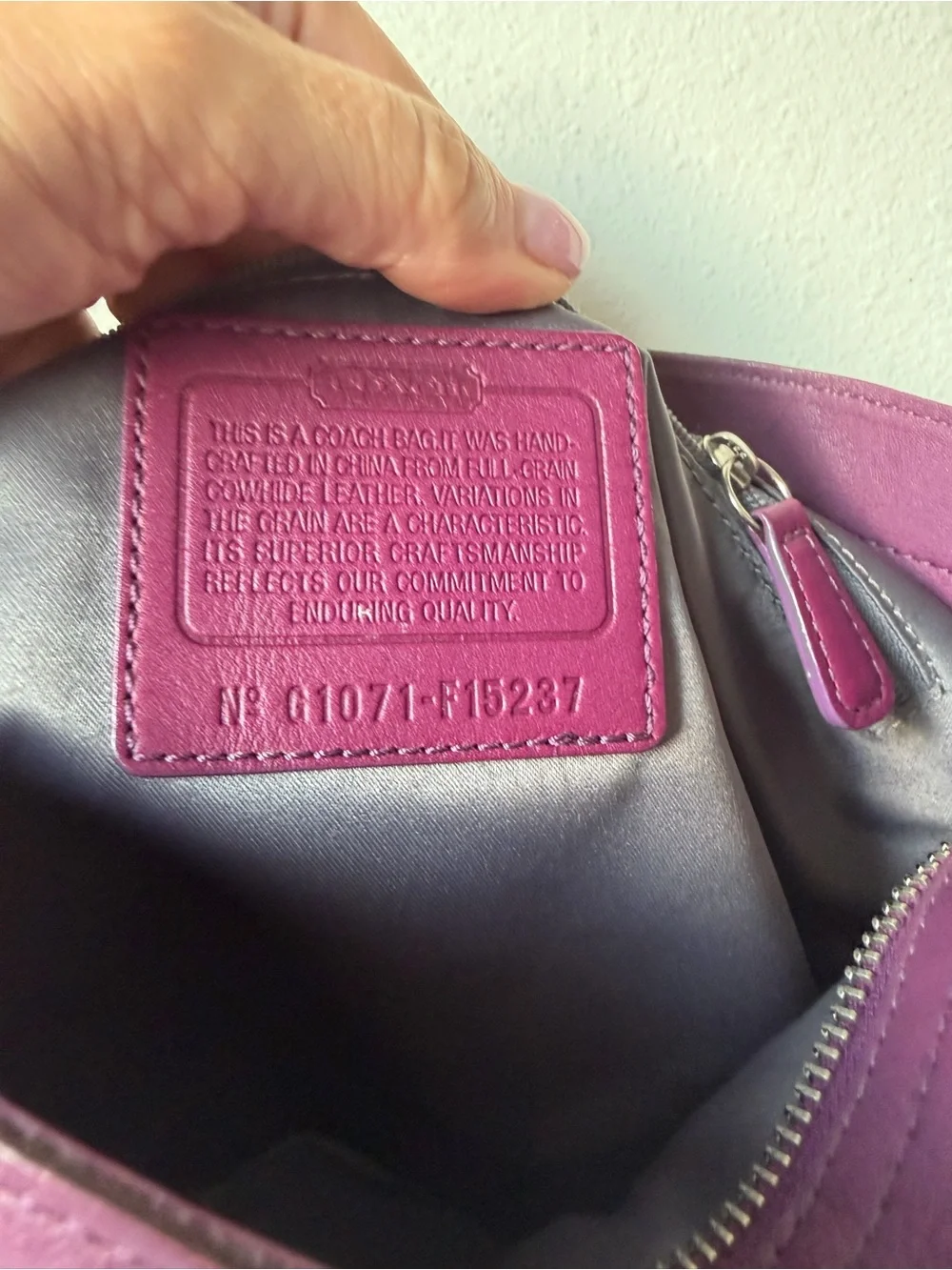 Coach Plum Leather Studded Shoulder Bag